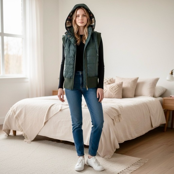 Free People Jackets & Blazers - Free People Green Hooded Vest